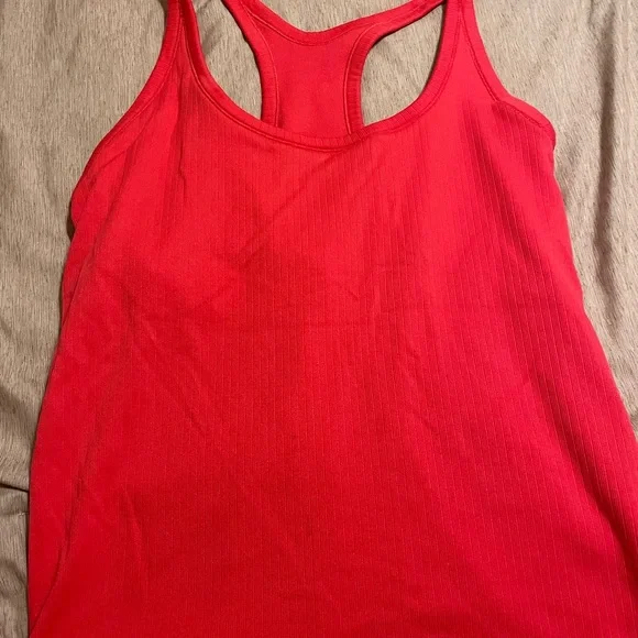 DSG Red Ribbed Racerback Tank Top - Picture 1 of 6